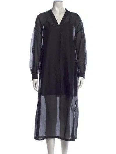 Pre-owned Fabiana Filippi V-neck Long Dress W/ Tags In Blue