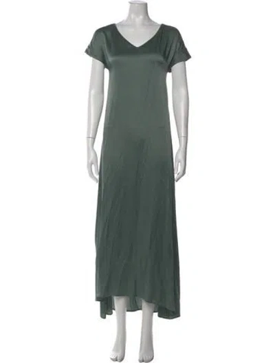 Pre-owned Fabiana Filippi V-neck Long Dress W/ Tags In Green