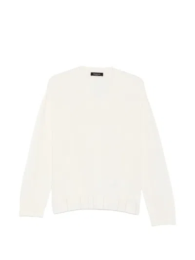 Fabiana Filippi V-neck Ribbed-trim Sweater In Neutral