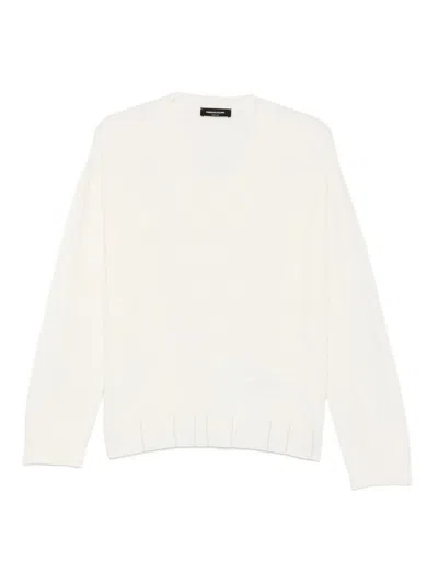 Fabiana Filippi V-neck Ribbed-trim Sweater In White