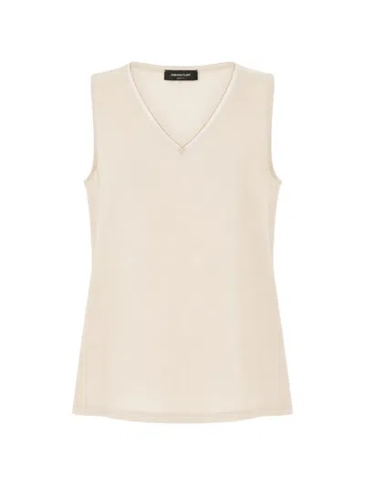 Fabiana Filippi V-neck Sleeveless Blouse In Neutral