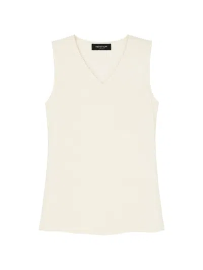 Fabiana Filippi V-neck Sleeveless Blouse In White