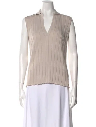 Pre-owned Fabiana Filippi V-neck Sleeveless Polo In Neutral