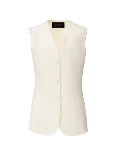 Fabiana Filippi V-neck Sleeveless Vest In Neutral