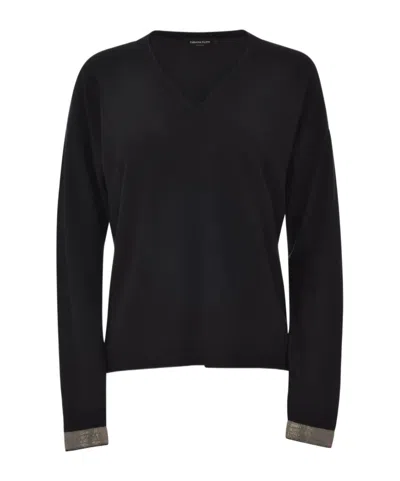 Fabiana Filippi V-neck Sweater In Black