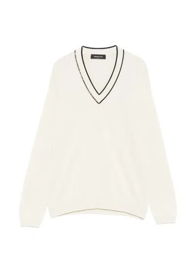 Fabiana Filippi V-neck Sweater In Neutral