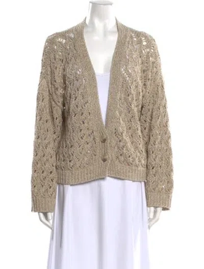 Pre-owned Fabiana Filippi V-neck Sweater In Neutral