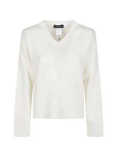 Fabiana Filippi V Neck Cashmere Sweater In White