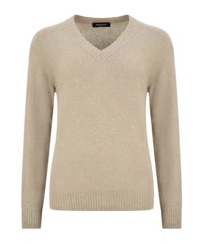 Fabiana Filippi V-neck Sweater In Neutral