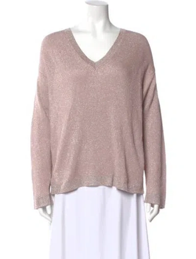 Pre-owned Fabiana Filippi V-neck Sweater W/ Tags In Pink