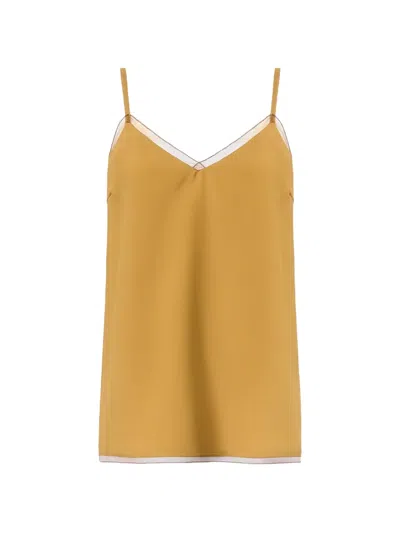 Fabiana Filippi V-neck Trim Camisole Top In Yellow