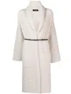 Fabiana Filippi Waffle-knit Belted Cardi-coat In White