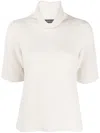 Fabiana Filippi Waffle-knit Roll-neck T-shirt In Neutrals