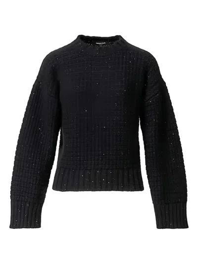 Fabiana Filippi Platinum Sweater With Sequins In Black