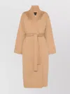 Fabiana Filippi Waist Belted Long Length Shawl Collar Coat In Multi
