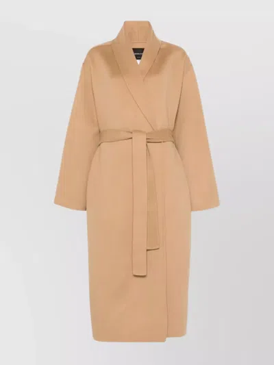 FABIANA FILIPPI WAIST BELTED LONG LENGTH SHAWL COLLAR COAT
