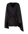 Fabiana Filippi Tie-waist Layered Cardi-coat In Black