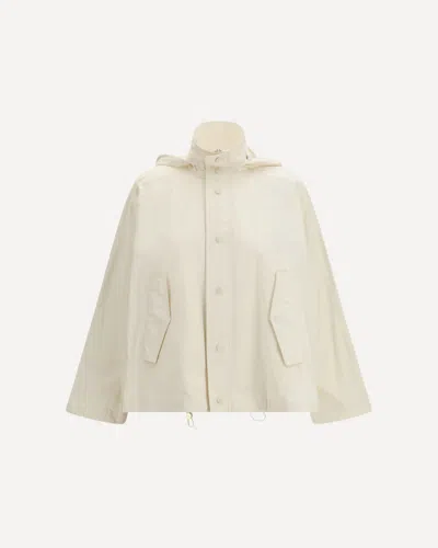 Fabiana Filippi Hooded Button-up Parka Coat In Neutral