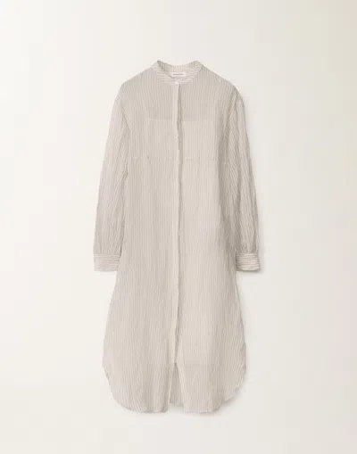 Fabiana Filippi Wavy Pinstripe Cotton Dress In White