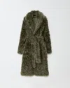 Fabiana Filippi Wavy Shearling Top Coat In Green