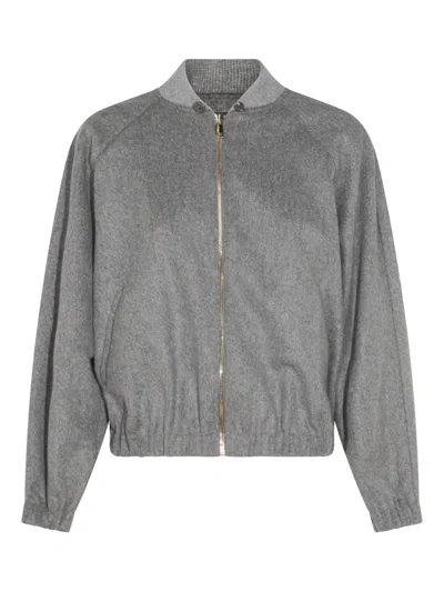Fabiana Filippi Welt-pockets Jacket In Gray