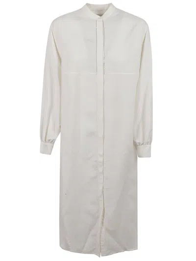 Fabiana Filippi White Button-down Dress With Mandarin Collar