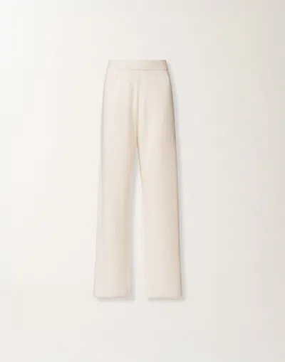 Fabiana Filippi White Cotton And Linen Pants With Sequins