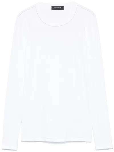 FABIANA FILIPPI WHITE COTTON CREWNECK SWEATER