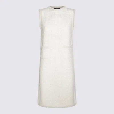 Fabiana Filippi Mini Dress In Tweed-effect Yarn In Neutral