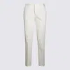 Fabiana Filippi Tailored White Cotton Pants With Functional Pockets In White