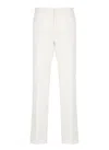 Fabiana Filippi Tailored White Cotton Pants With Functional Pockets In White