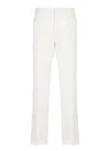 Fabiana Filippi Tailored White Cotton Pants With Functional Pockets