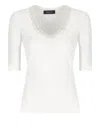 Fabiana Filippi Ribbed Jersey T-shirt With Contrasting Knit Collar