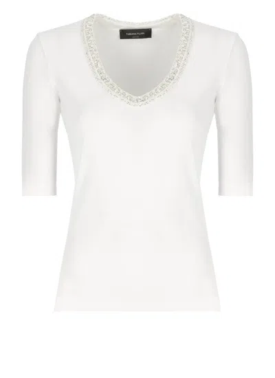 FABIANA FILIPPI WHITE COTTON T-SHIRT