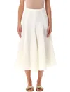 Fabiana Filippi White Flared Midi Skirt In White