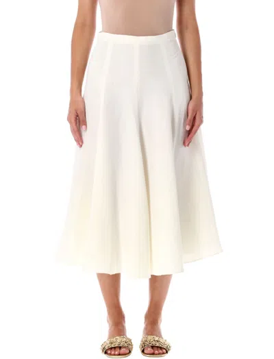 Fabiana Filippi White Flared Midi Skirt