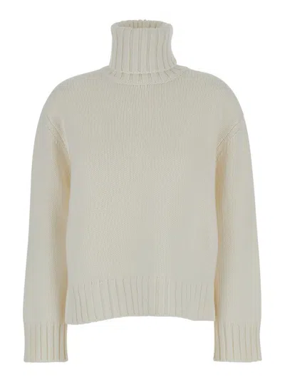 FABIANA FILIPPI WHITE HIGH NECK SWEATER