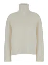 Fabiana Filippi White High Neck Sweater In Silk And Wool