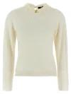 Fabiana Filippi Lace Neck Sweater Sweaters And Cardigans White In Neutral