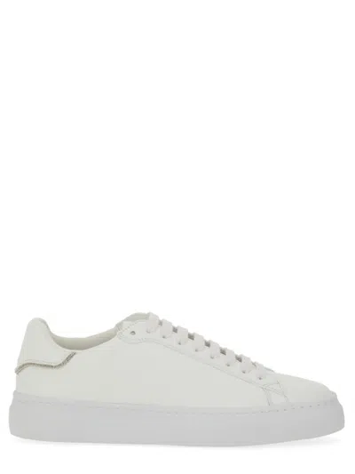 Fabiana Filippi White Leather Sneakers With Classic Lace-up Design