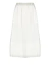 Fabiana Filippi Linen Skirt With Elastic Waistband And Sheer Fabric In White