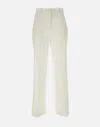 Fabiana Filippi White Linen Viscose Wide Trousers