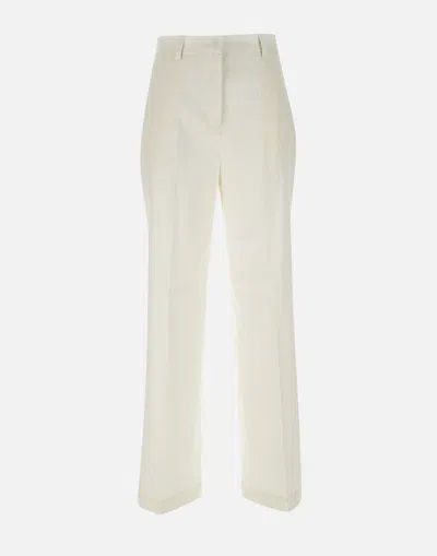 Fabiana Filippi White Linen Viscose Wide Trousers