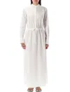 Fabiana Filippi Waist-cinched Cotton Poplin Dress With Diamond Thread