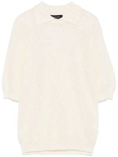 Fabiana Filippi White Long Sleeves Polo T-shirt