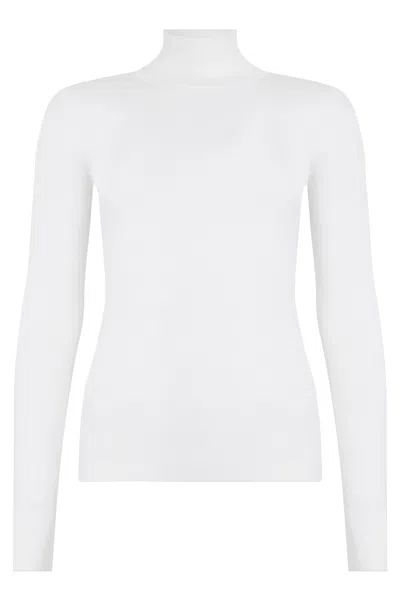 Fabiana Filippi White Long-sleeved Shirt With High Collar, Elegant And Minimal.