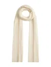 Fabiana Filippi Lightweight Long Length Ribbed Knit Scarf In White
