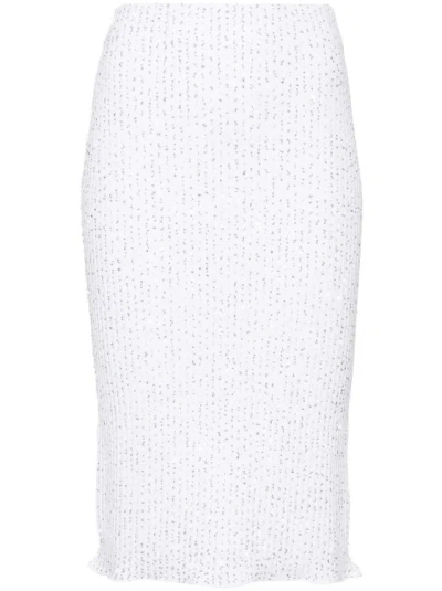 Fabiana Filippi White Sequin-embellished Skirt