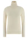 Fabiana Filippi Sequin Turtleneck Sweater Sweaters And Cardigans White In Neutral