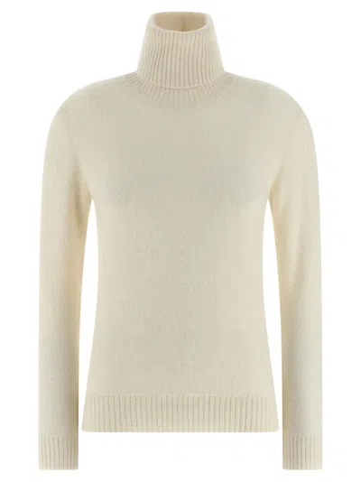 FABIANA FILIPPI WHITE SEQUIN TURTLENECK SWEATER